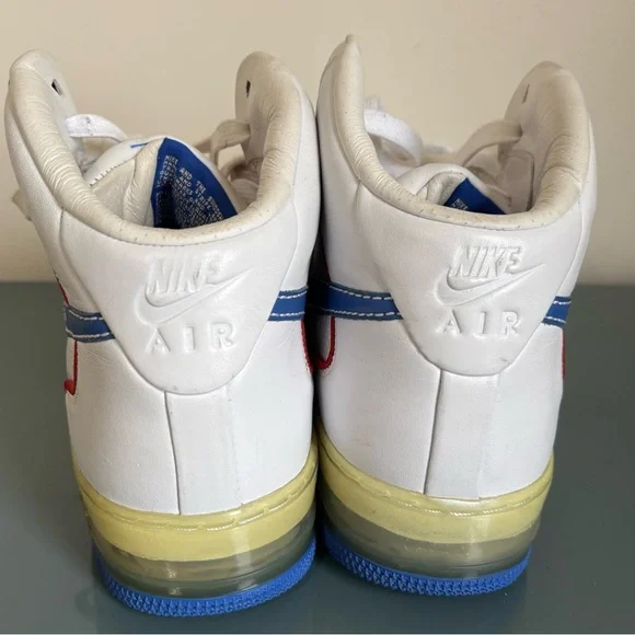Nike Air Force 1 Mid Supreme Max Air CB Barkley•Size 9•White Blue Red•Rare• - Picture 11 of 16
